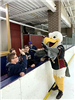 Bald Eagle Mascot Waving to Kids