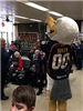 Sully the Bald Eagle Mascot at the Entrance of the Ice Rink