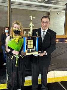 2021 Mayors Trophy Award Winner Miss Savana Irvine with Mayor Matt A. Burke