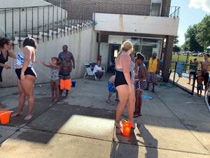 Several Attendees Arrive at the Pool 2