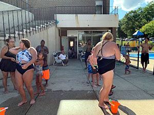Several Attendees Arrive at the Pool