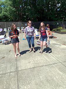 Three Women in Their Street Clothes