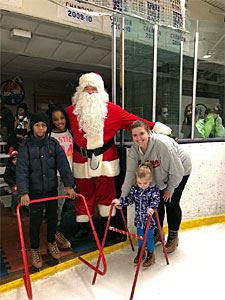 Santa Makes a Surprise Appearance at the Holiday Skate Event