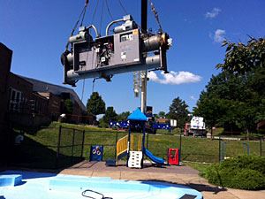 Compressor Suspended Above a Playground
